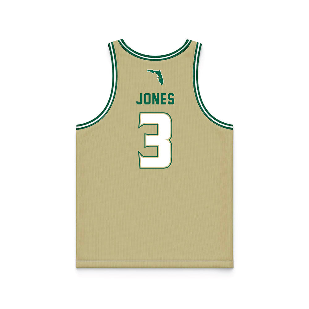 USF - NCAA Men's Basketball : Isaiah Jones - Gold Basketball Jersey-1