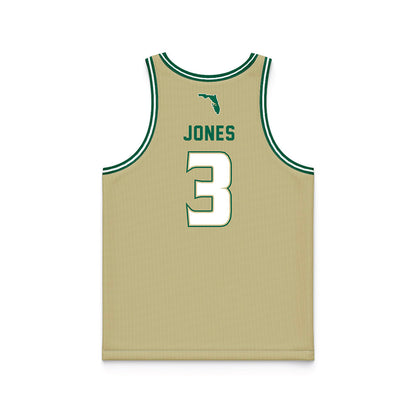USF - NCAA Men's Basketball : Isaiah Jones - Gold Basketball Jersey-1