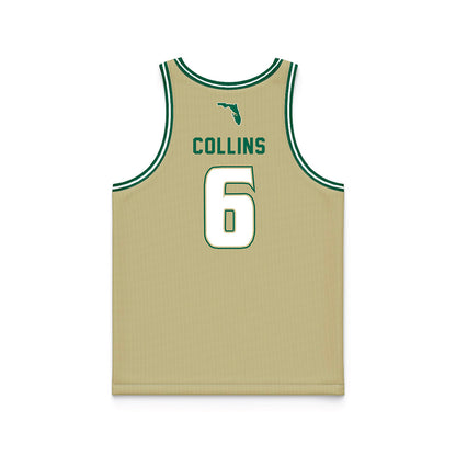 USF - NCAA Men's Basketball : Daimion Collins - Gold Basketball Jersey-1