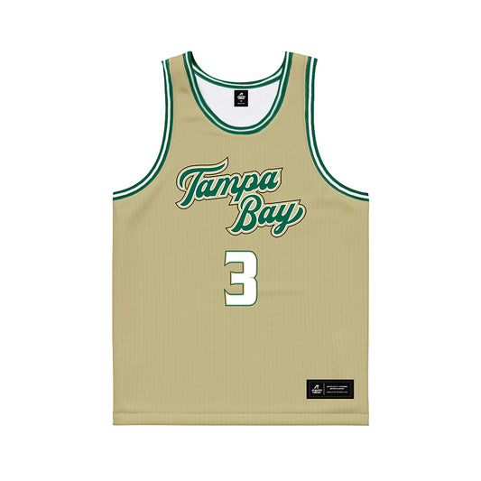 USF - NCAA Men's Basketball : Isaiah Jones - Gold Basketball Jersey-0