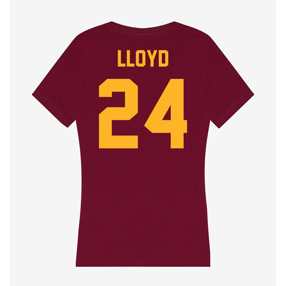 Humboldt State - NCAA Women's Basketball : Kyori Lloyd - Women's V-Neck T-Shirt-1