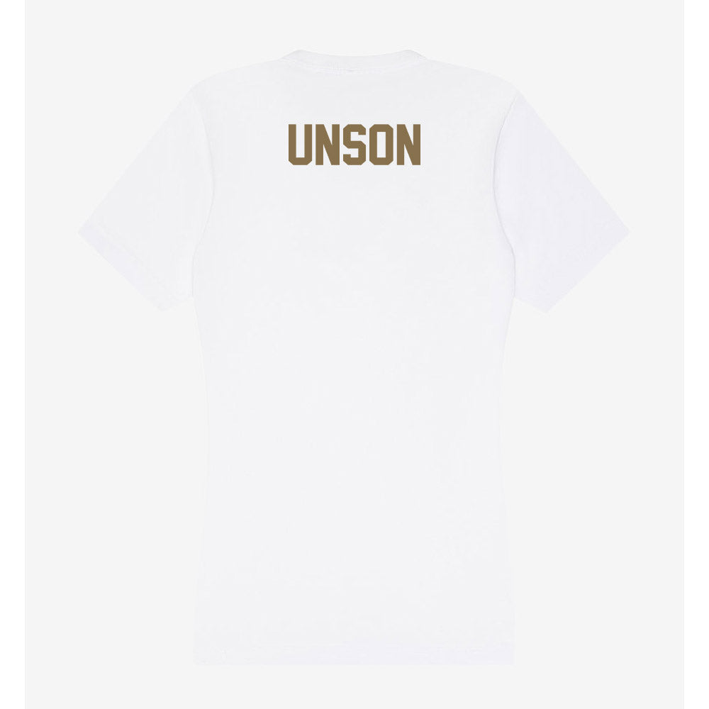 Bryant - NCAA Women's Bowling : Abigail Unson - Women's V-Neck T-Shirt-1