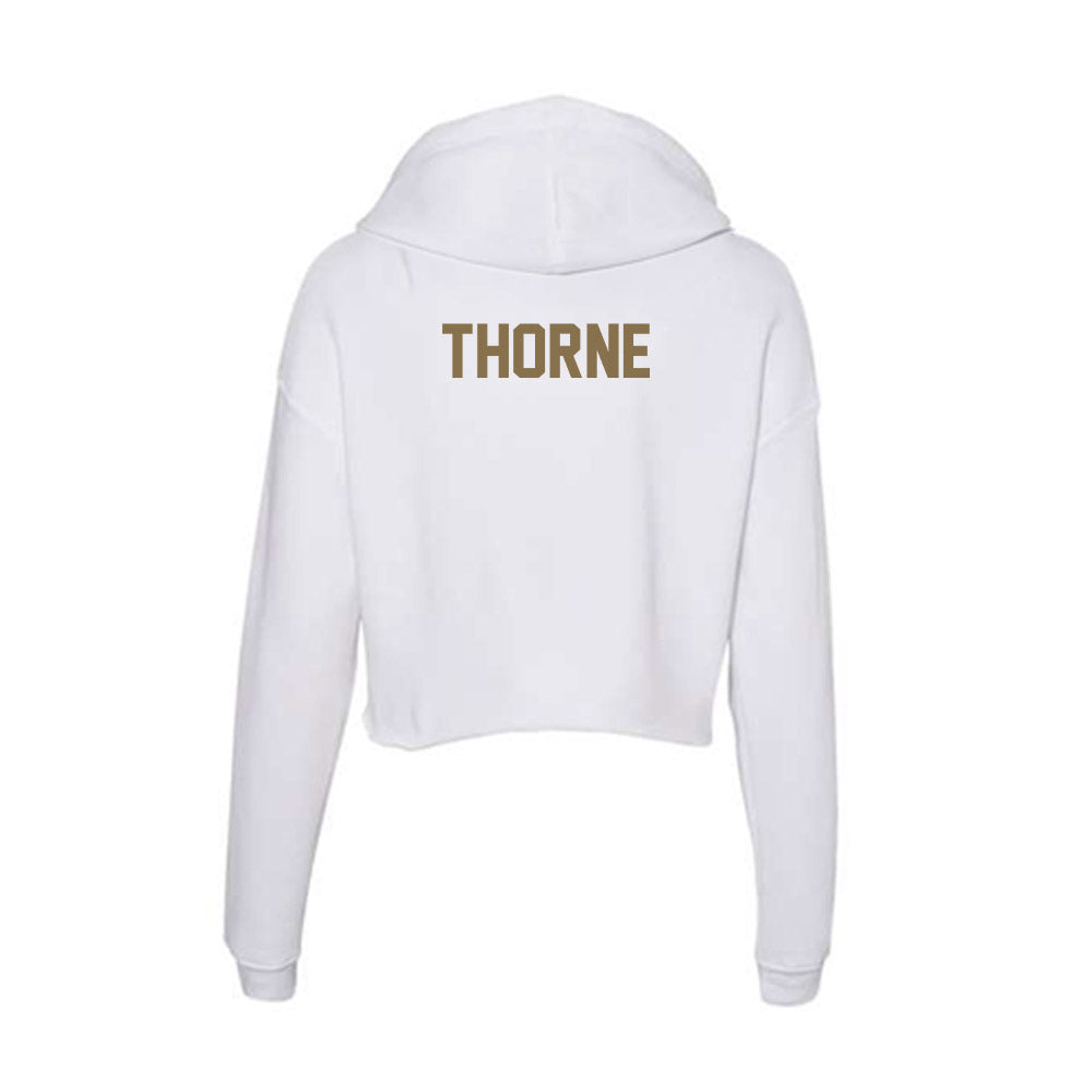 Bryant - NCAA Men's Track & Field : Aidan Thorne - Women's Crop Fleece Hoodie-1