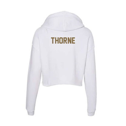 Bryant - NCAA Men's Track & Field : Aidan Thorne - Women's Crop Fleece Hoodie-1