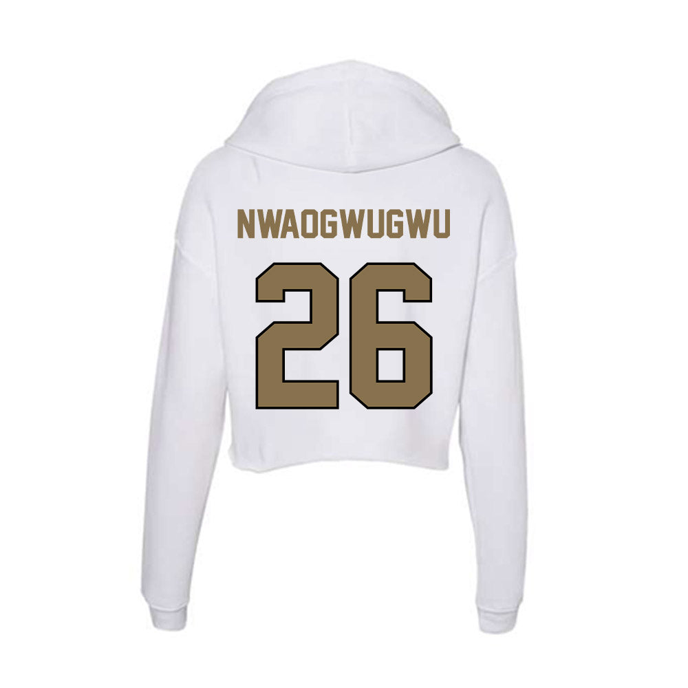 Bryant - NCAA Football : Michael Nwaogwugwu - Women's Crop Fleece Hoodie-1