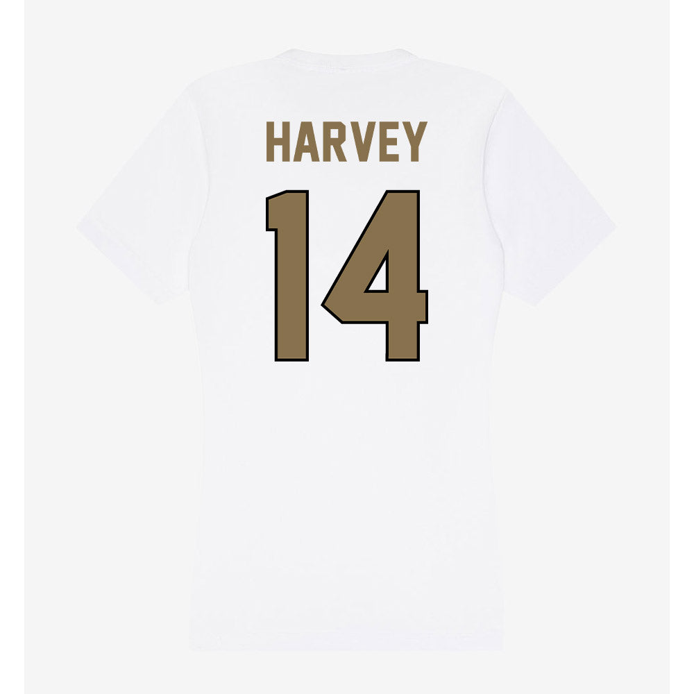 Bryant - NCAA Men's Basketball : Keegan Harvey - Women's V-Neck T-Shirt-1