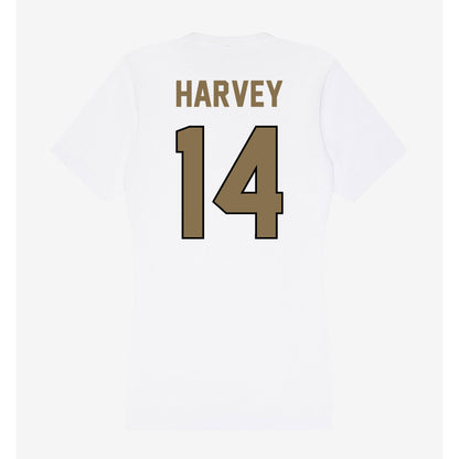 Bryant - NCAA Men's Basketball : Keegan Harvey - Women's V-Neck T-Shirt-1