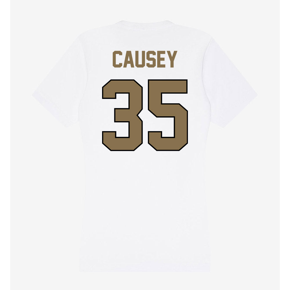 Bryant - NCAA Men's Soccer : Eric Causey - Women's V-Neck T-Shirt-1