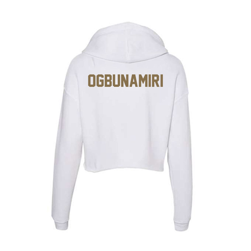 Bryant - NCAA Men's Track & Field : Malik Ogbunamiri - Women's Crop Fleece Hoodie-1