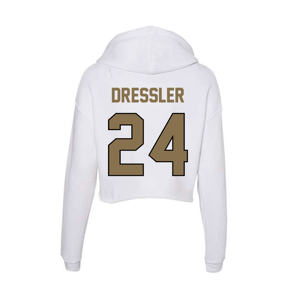 Bryant - NCAA Baseball : Justin Dressler - Women's Crop Fleece Hoodie-1