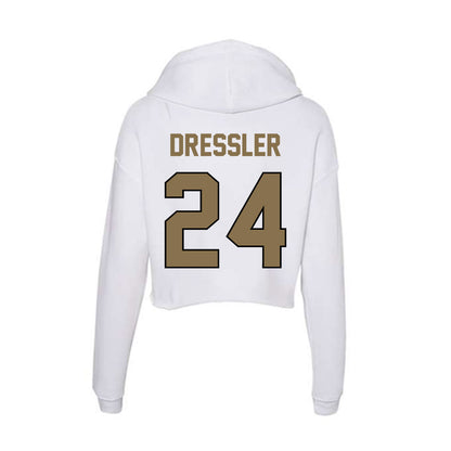 Bryant - NCAA Baseball : Justin Dressler - Women's Crop Fleece Hoodie-1
