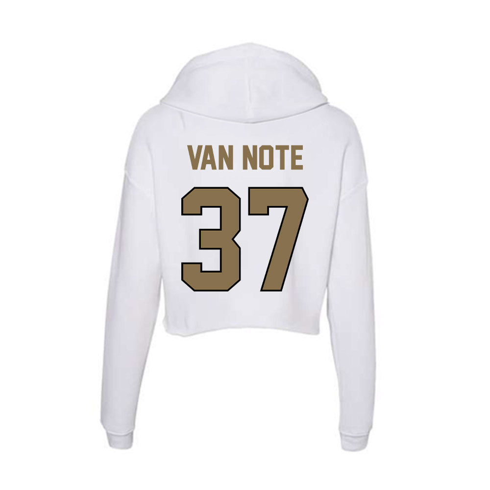 Bryant - NCAA Baseball : Patrick Van Note - Women's Crop Fleece Hooded Sweatshirt-1