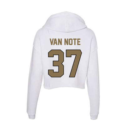 Bryant - NCAA Baseball : Patrick Van Note - Women's Crop Fleece Hooded Sweatshirt-1