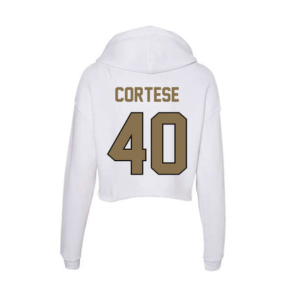 Bryant - NCAA Football : Joe Cortese - Women's Crop Fleece Hooded Sweatshirt-1