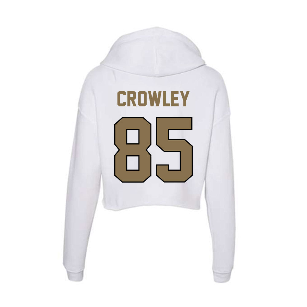 Bryant - NCAA Football : Brady Crowley - Women's Crop Fleece Hoodie-1