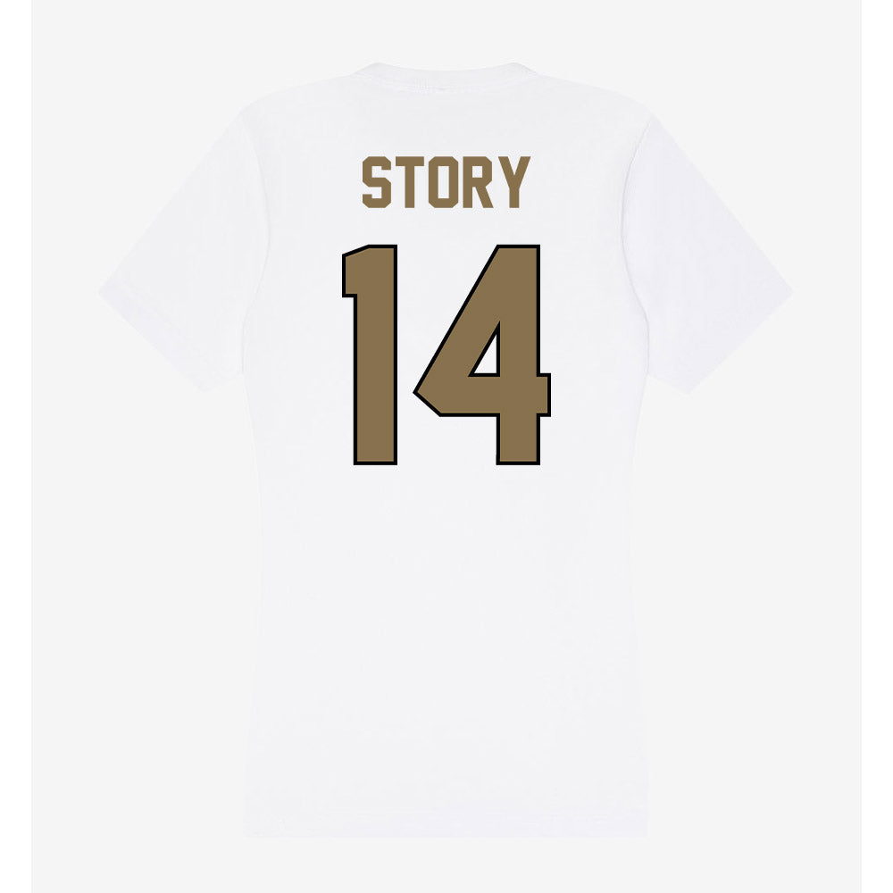Bryant - NCAA Baseball : Hudson Story - Women's V-Neck T-Shirt-1