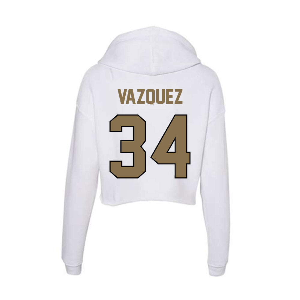 Bryant - NCAA Baseball : Alejandro Vazquez - Women's Crop Fleece Hoodie-1