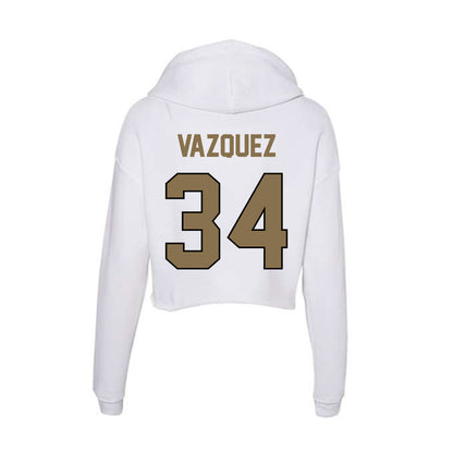 Bryant - NCAA Baseball : Alejandro Vazquez - Women's Crop Fleece Hoodie-1
