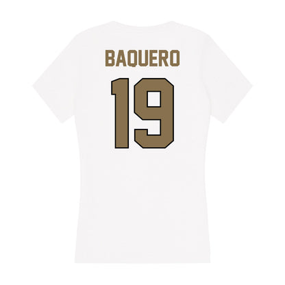 Bryant - NCAA Men's Tennis : Daniel Baquero - Women's V-Neck T-Shirt-1