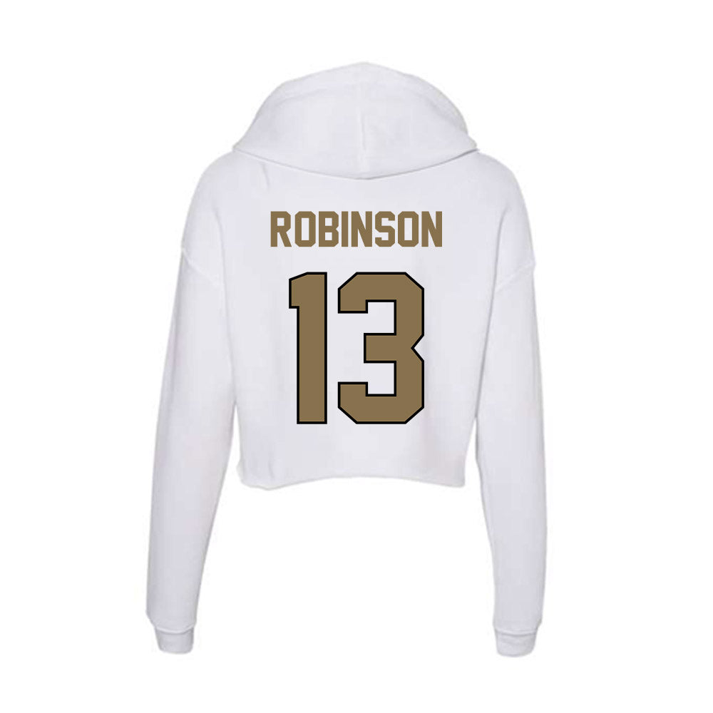 Bryant - NCAA Men's Basketball : Jakai Robinson - Women's Crop Fleece Hoodie-1
