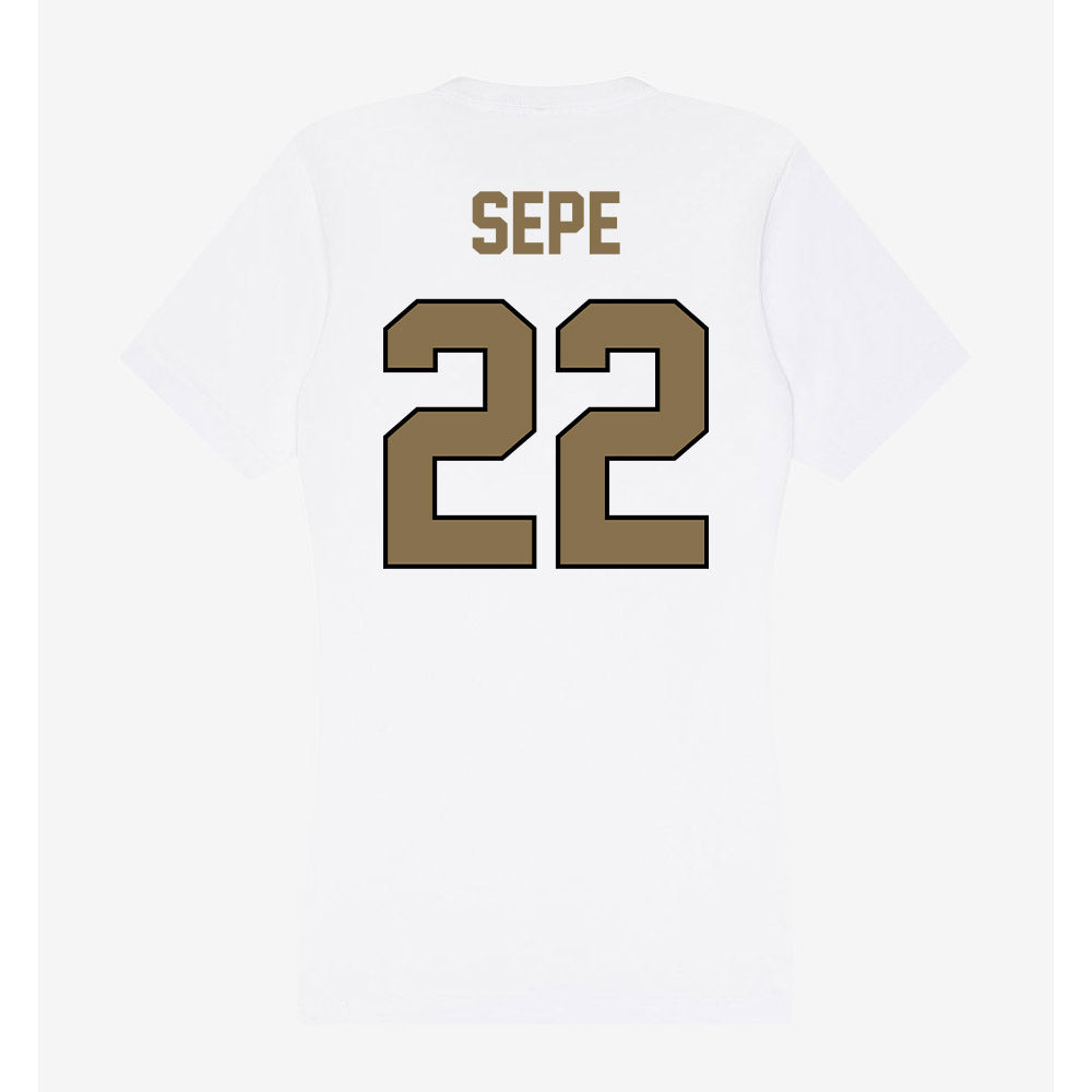 Bryant - NCAA Men's Basketball : Jason Sepe - Women's V-Neck T-Shirt-1