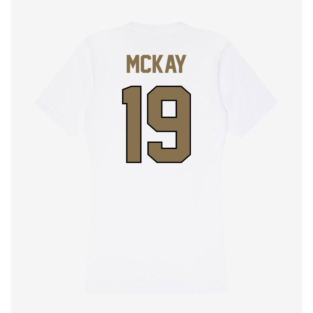 Bryant - NCAA Men's Lacrosse : Quinn McKay - Women's V-Neck T-Shirt-1