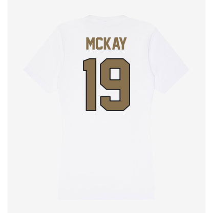 Bryant - NCAA Men's Lacrosse : Quinn McKay - Women's V-Neck T-Shirt-1