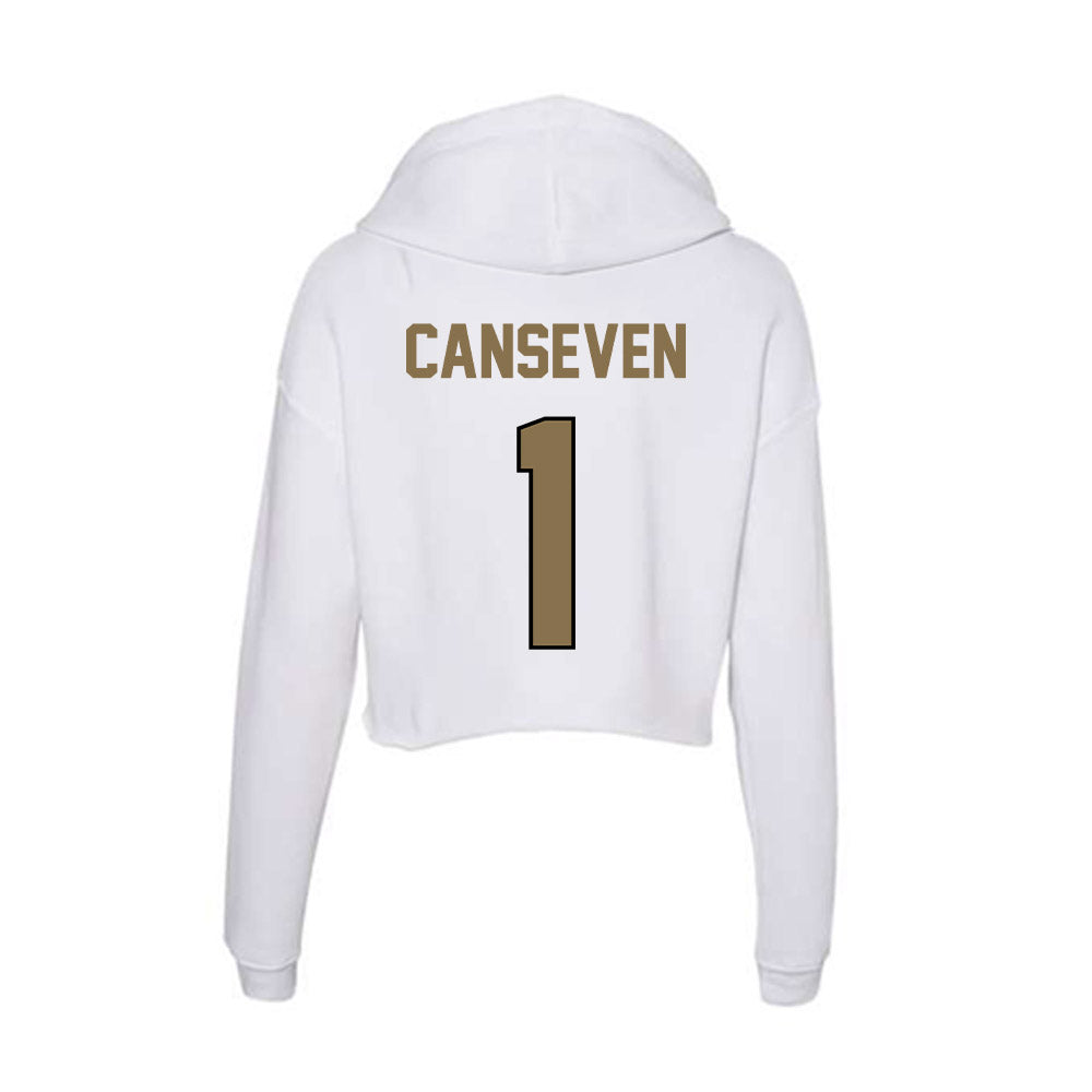 Bryant - NCAA Women's Soccer : Emily Canseven - Women's Crop Fleece Hooded Sweatshirt-1