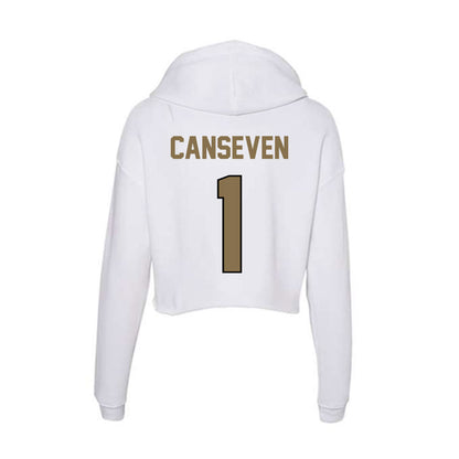 Bryant - NCAA Women's Soccer : Emily Canseven - Women's Crop Fleece Hooded Sweatshirt-1
