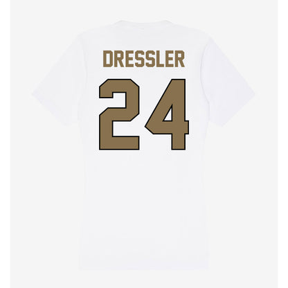 Bryant - NCAA Baseball : Justin Dressler - Women's V-Neck T-Shirt-1