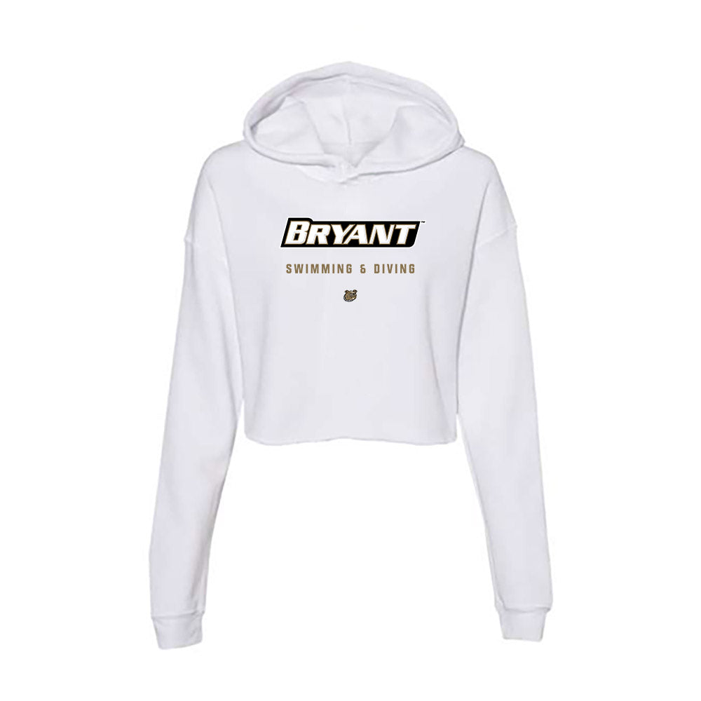 Bryant - NCAA Men's Swimming & Diving : Arthur Newton - Women's Crop Fleece Hoodie-0