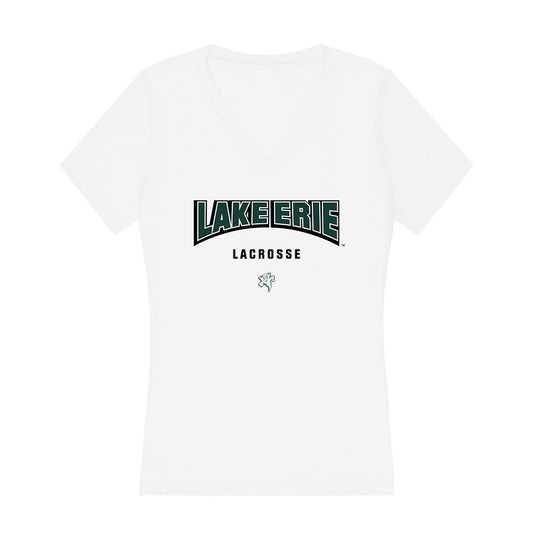 Lake Erie College - NCAA Men's Lacrosse : Josh Jenks - Women's V-Neck T-Shirt-0