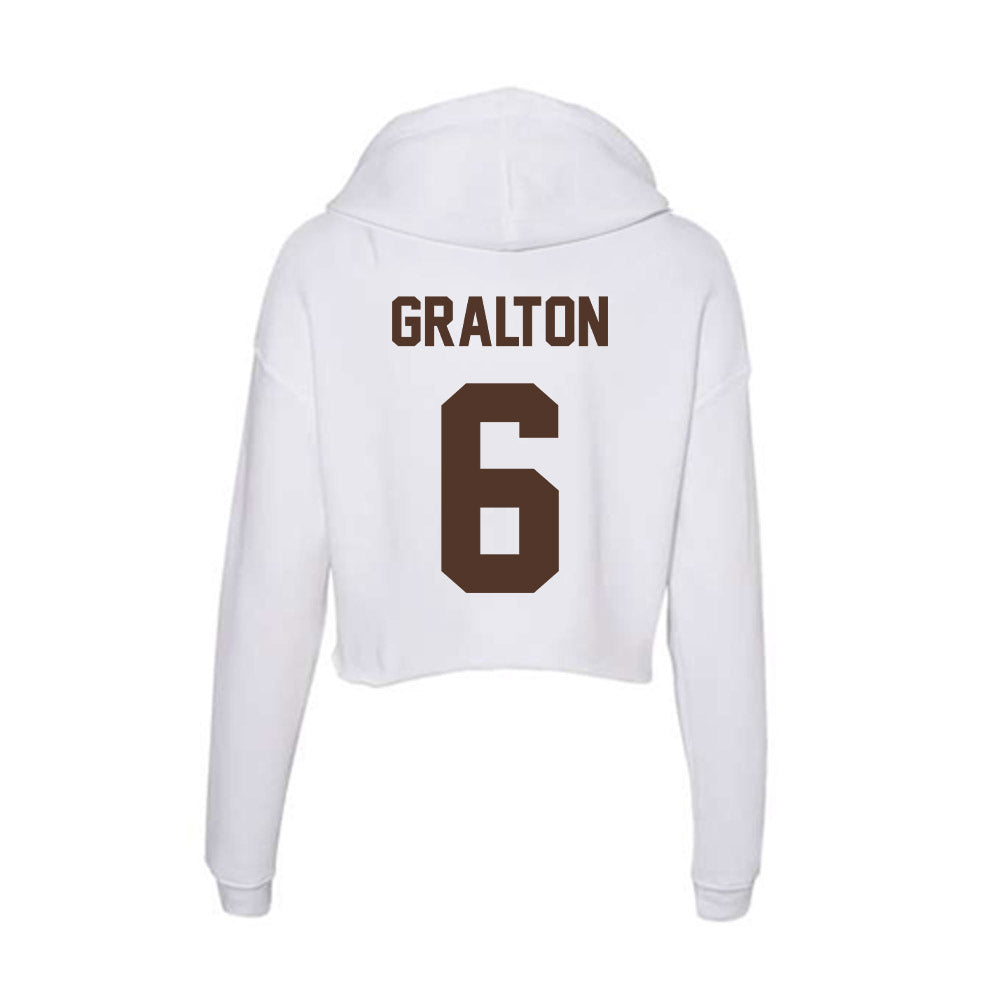 St. Bonaventure - NCAA Women's Basketball : Lola Gralton - Women's Crop Fleece Hooded Sweatshirt-1