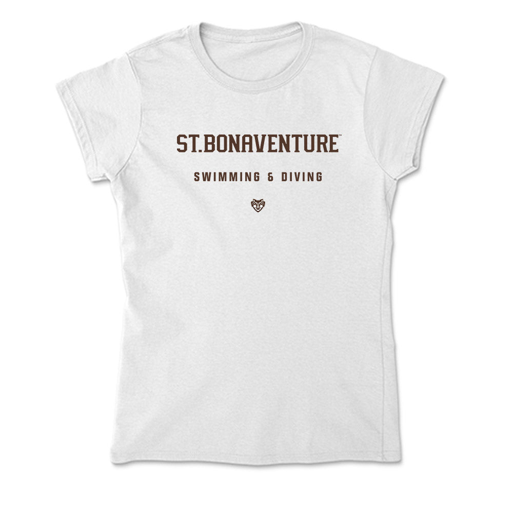St. Bonaventure - NCAA Men's Swimming & Diving : Cole Tangeman - Soft Style Women’s T-Shirt-0