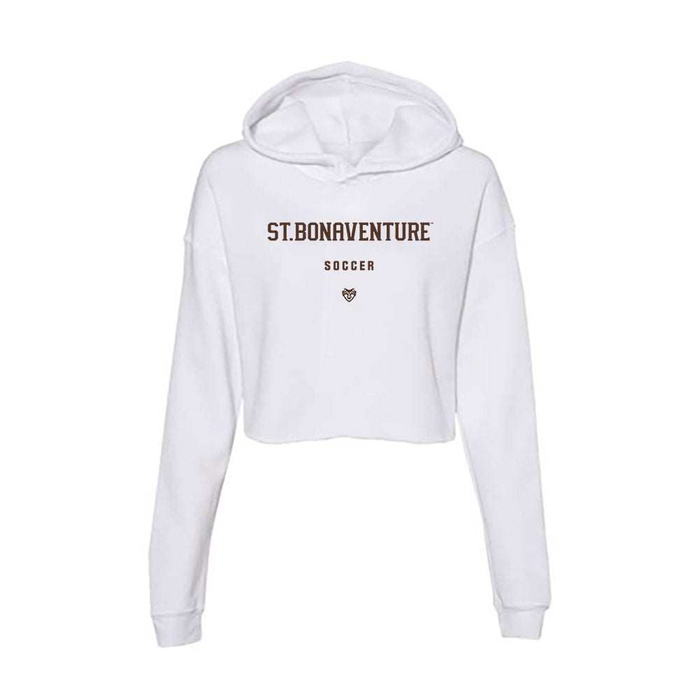 St. Bonaventure - NCAA Women's Soccer : Naomi Sharma Tobar - Women's Crop Fleece Hooded Sweatshirt-0
