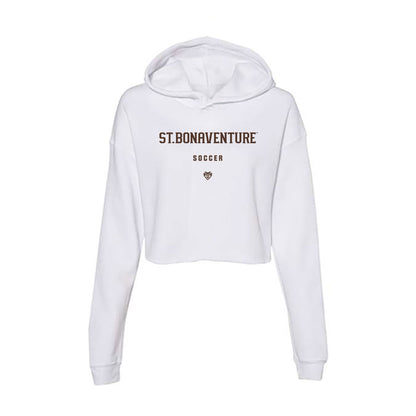 St. Bonaventure - NCAA Women's Soccer : Naomi Sharma Tobar - Women's Crop Fleece Hooded Sweatshirt-0