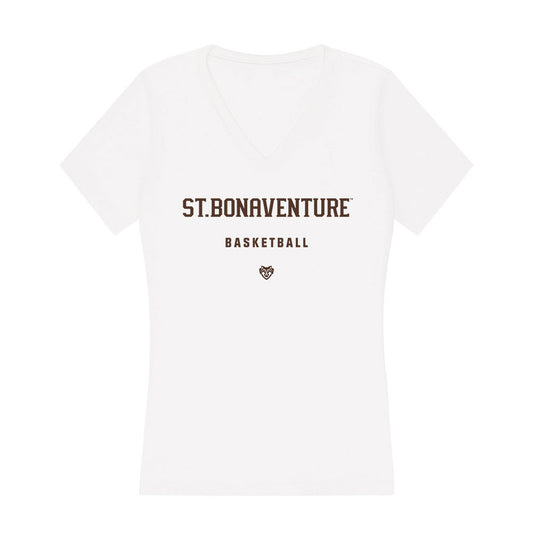 St. Bonaventure - NCAA Men's Basketball : Broek Ostrom - Women's V-Neck T-Shirt-0