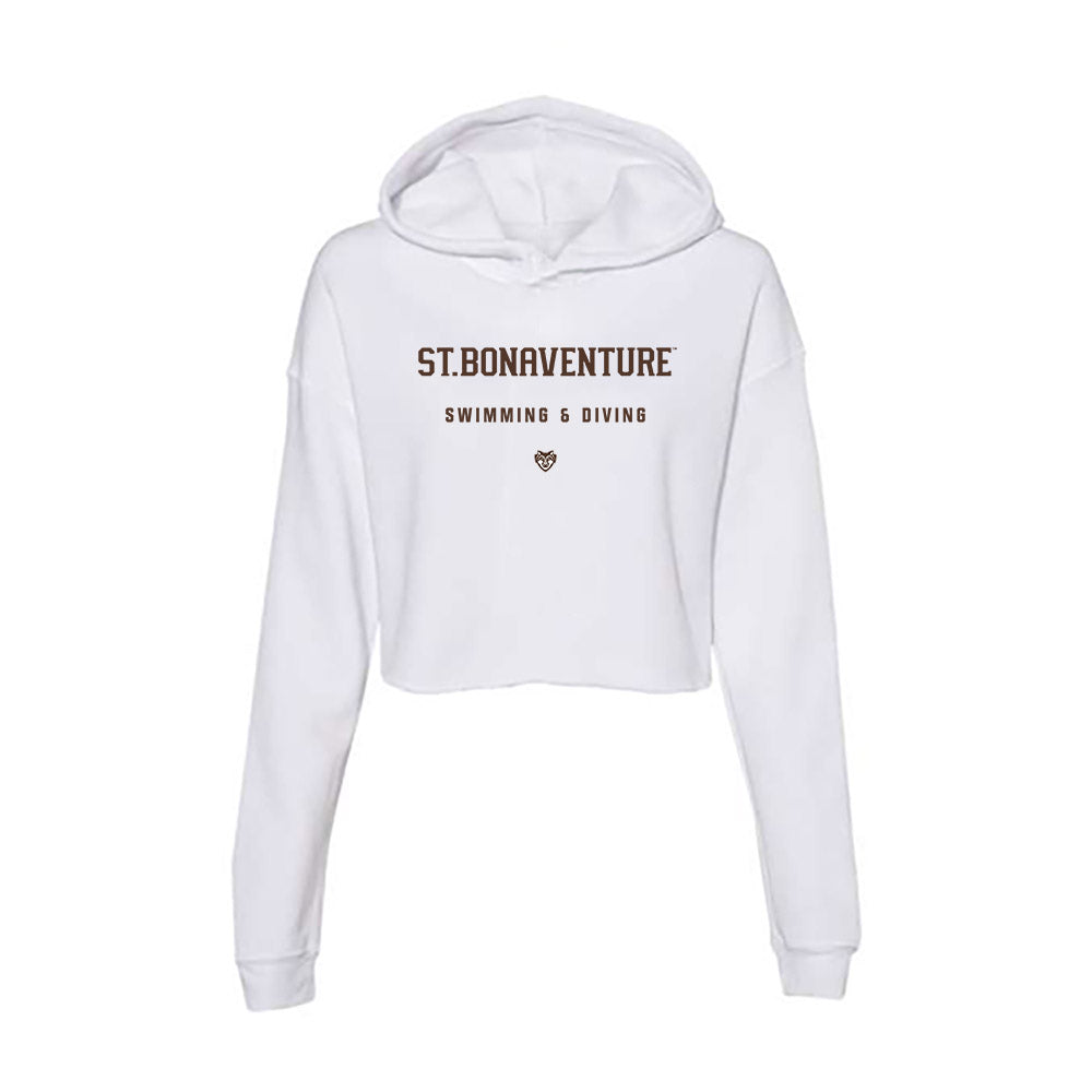 St. Bonaventure - NCAA Men's Swimming & Diving : Maxwell Tucker - Women's Crop Fleece Hoodie-0