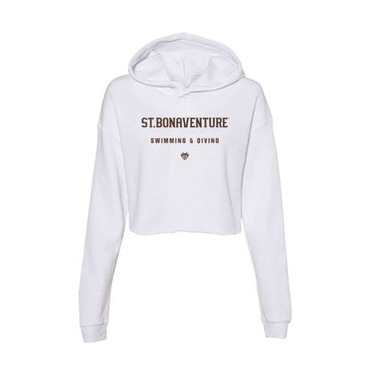 St. Bonaventure - NCAA Men's Swimming & Diving : Maxwell Tucker - Women's Crop Fleece Hoodie-0