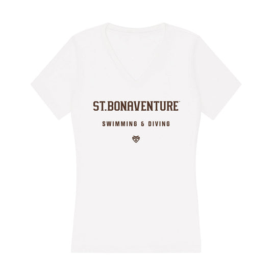 St. Bonaventure - NCAA Men's Swimming & Diving : Brady Huettl - Women's V-Neck T-Shirt-0