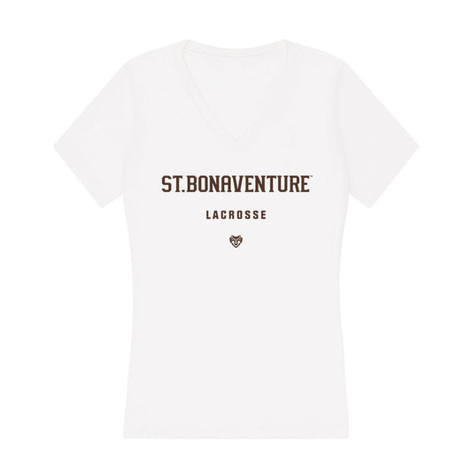 St. Bonaventure - NCAA Men's Lacrosse : Kaeden Burger - Women's V-Neck T-Shirt-0
