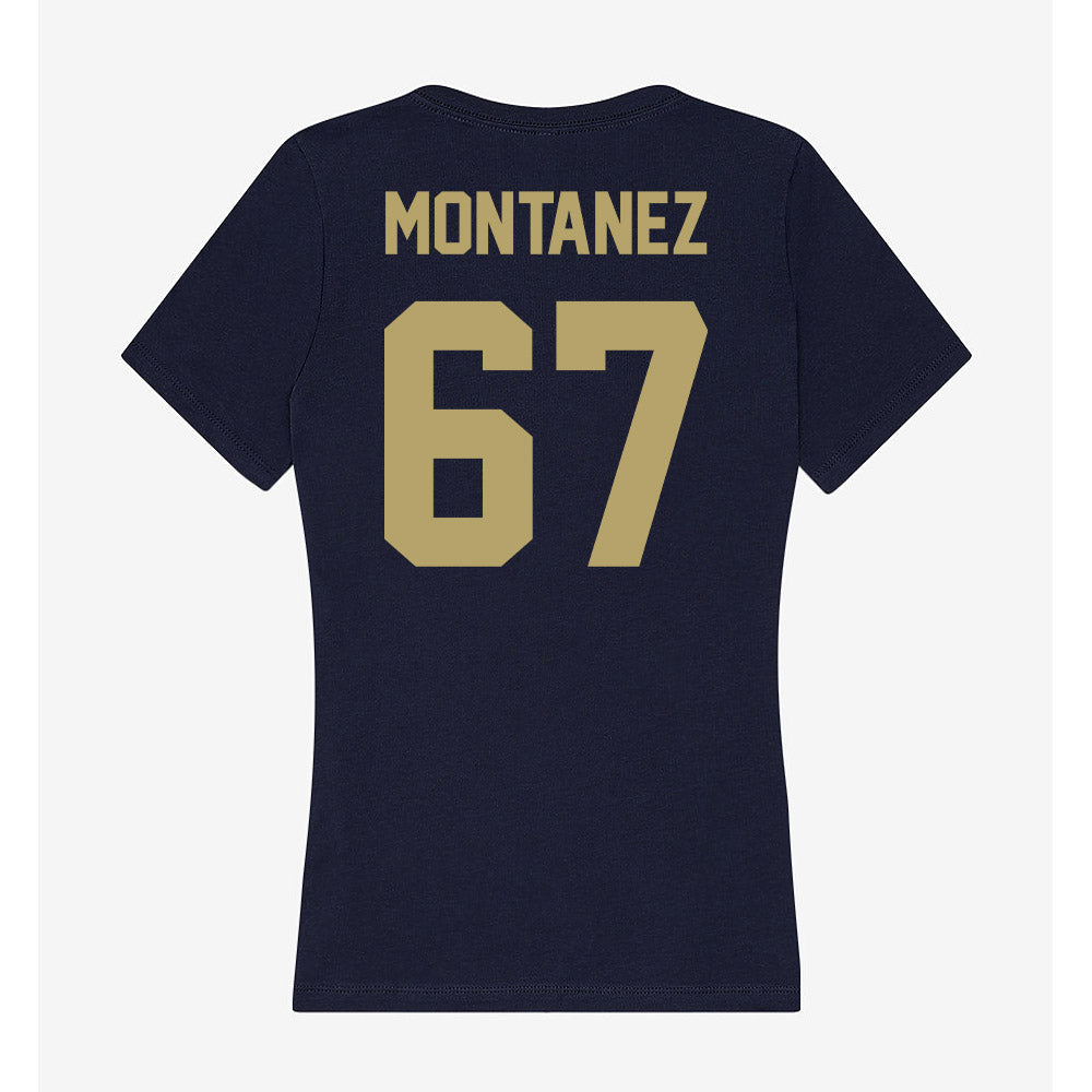UC Davis - NCAA Football : Jayden Montanez - Women's V-Neck T-Shirt-1