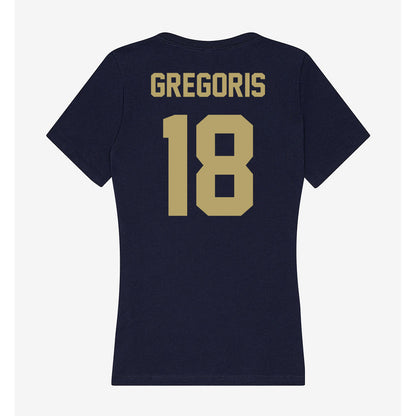 UC Davis - NCAA Women's Soccer : Lisette Gregoris - Women's V-Neck T-Shirt-1
