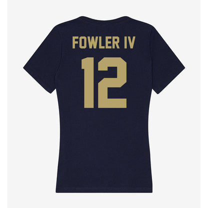 UC Davis - NCAA Football : William Fowler IV - Women's V-Neck T-Shirt-1