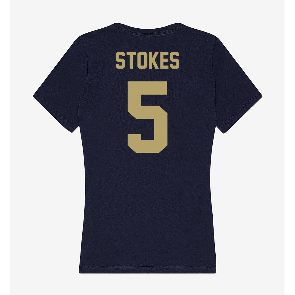UC Davis - NCAA Men's Basketball : Jalen Stokes - Women's V-Neck T-Shirt-1