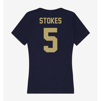 UC Davis - NCAA Men's Basketball : Jalen Stokes - Women's V-Neck T-Shirt-1