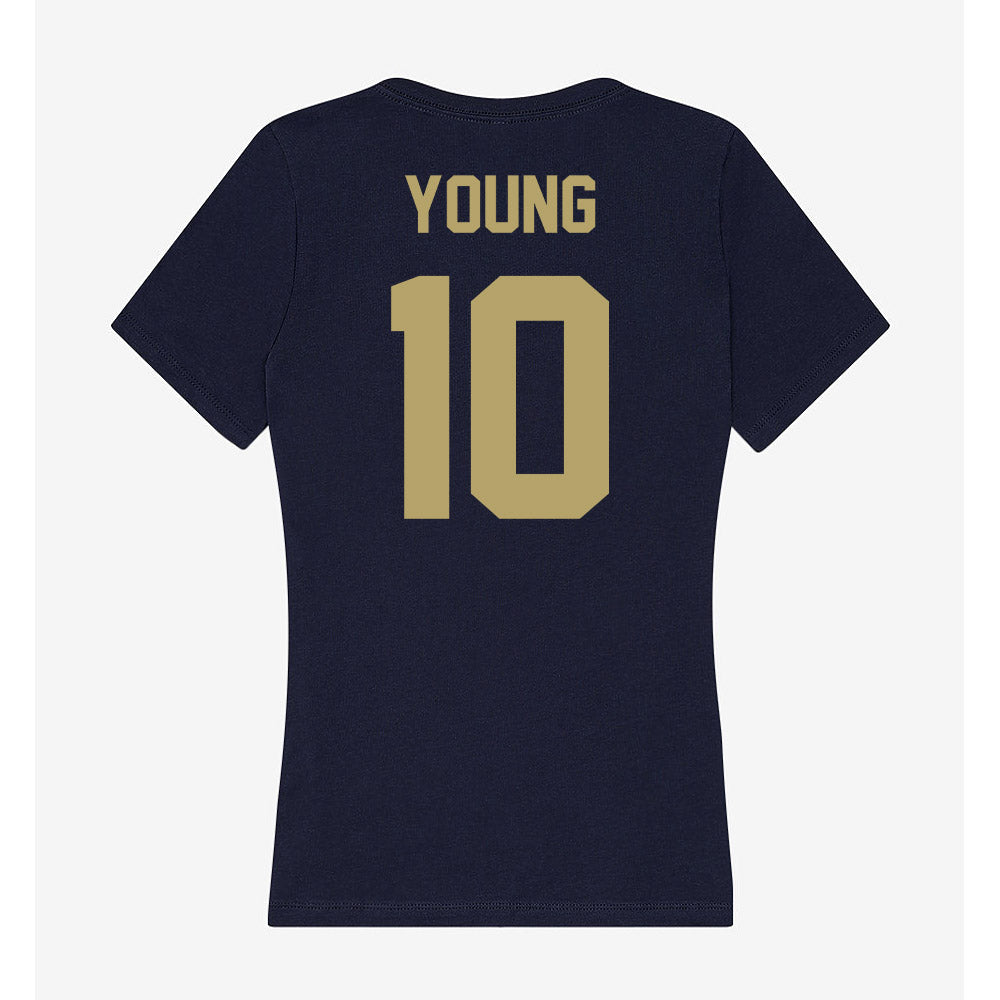 UC Davis - NCAA Women's Basketball : Tegan Young - Women's V-Neck T-Shirt-1