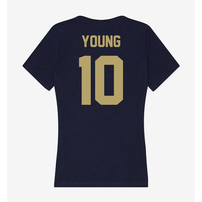 UC Davis - NCAA Women's Basketball : Tegan Young - Women's V-Neck T-Shirt-1