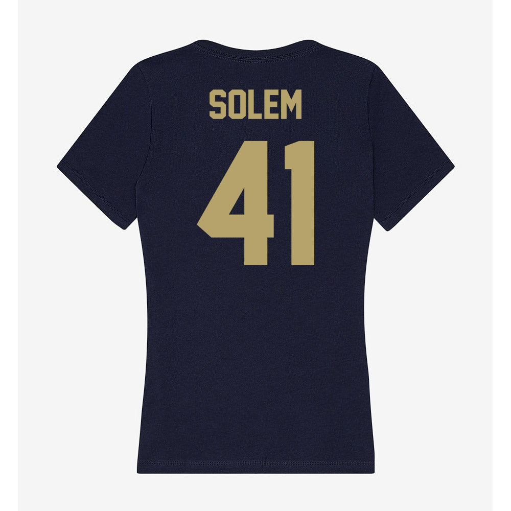 UC Davis - NCAA Baseball : Eli Solem - Women's V-Neck T-Shirt-1