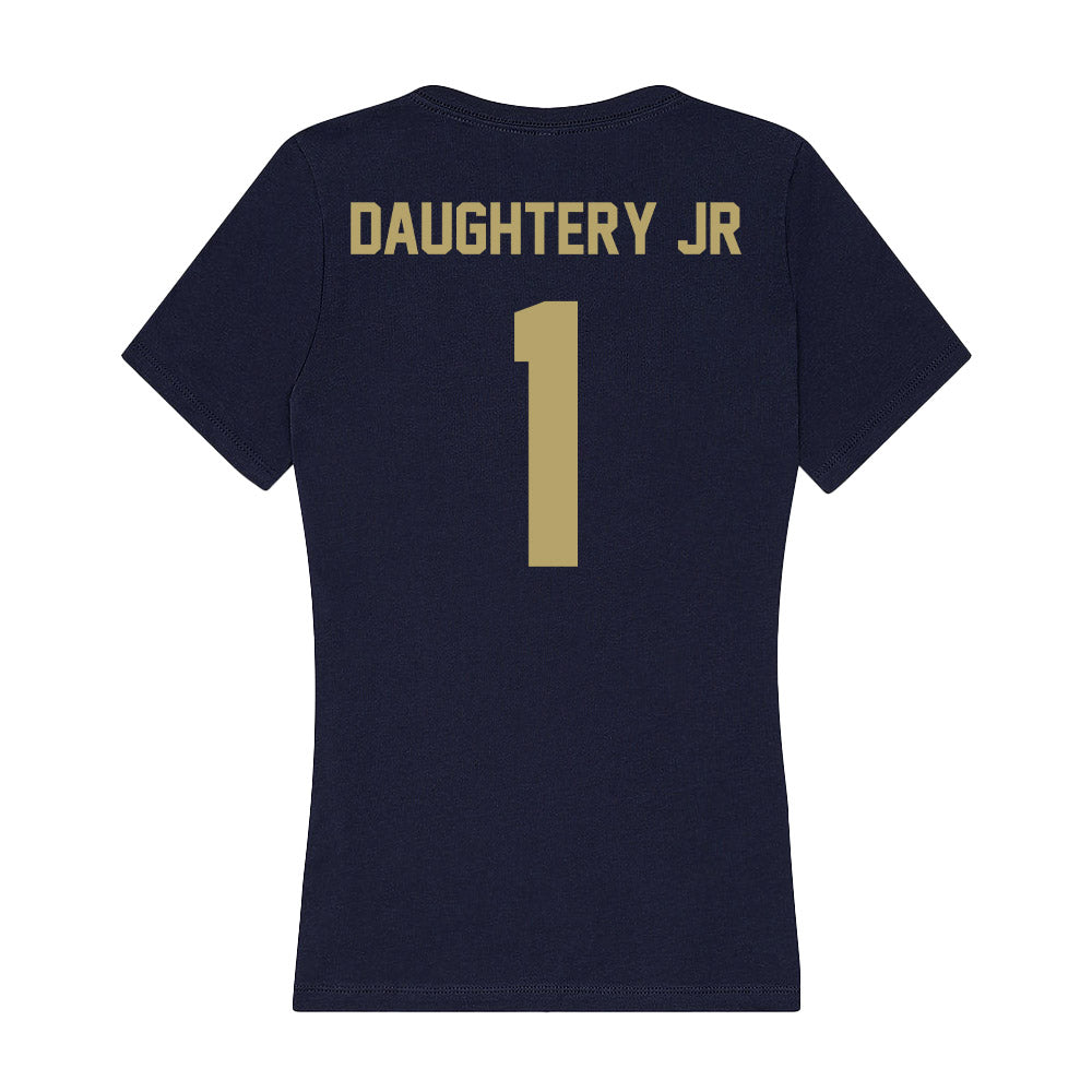 UC Davis - NCAA Men's Basketball : Carl Daughtery Jr - Women's V-Neck T-Shirt-1